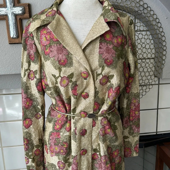 Custom handmade gold floral roses sparkle dress one of a kind small -medium fit - Picture 4 of 14